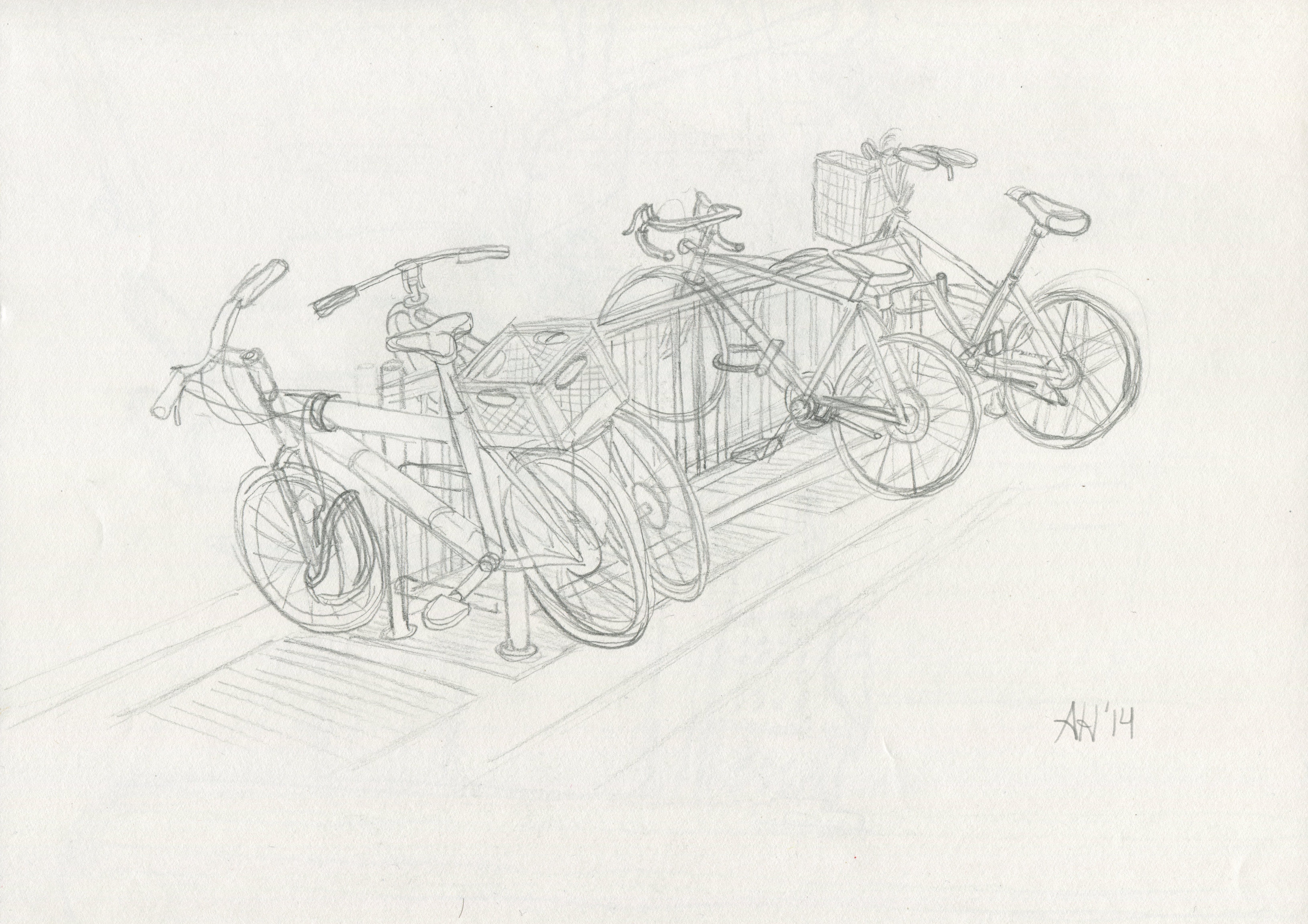 four bikes on a bike rack by alleanna harris