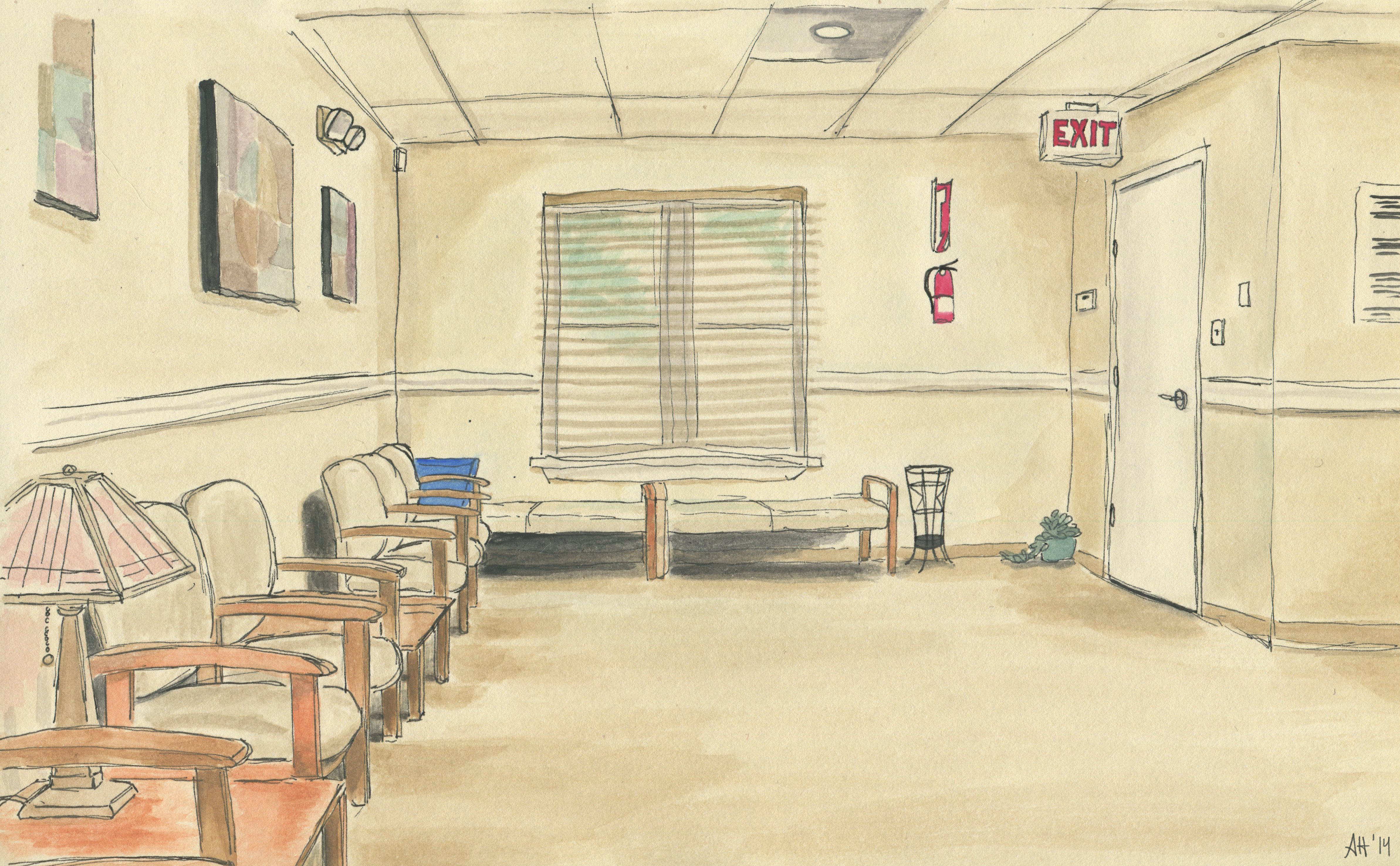 an empty waiting room by alleanna harris